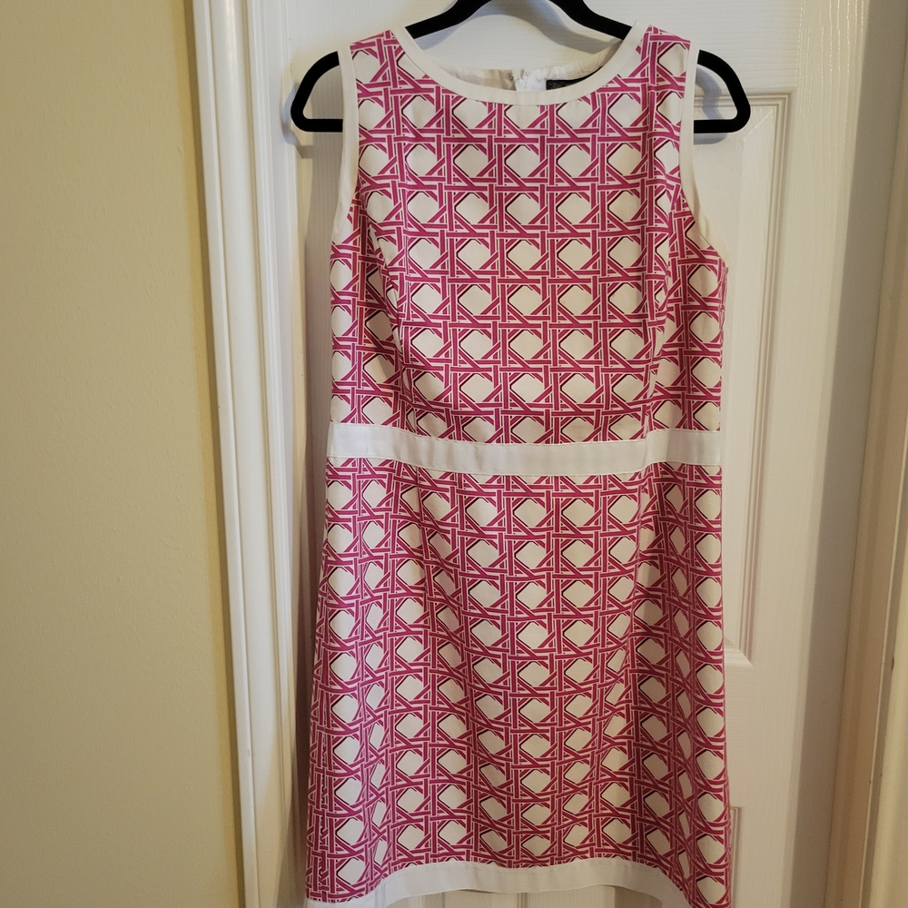 Brooks Brothers Pink and White A-Line Cocktail Dress